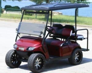 EZGO with Burgundy Painted Body (Oblique)